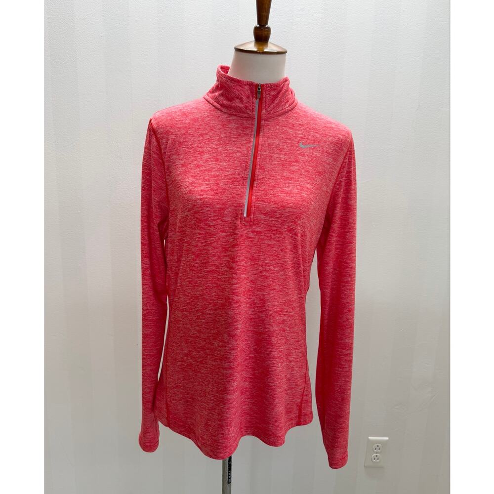 NIKE DriFit Women’s Heather Coral 1/4 Zip Pullover Sz M